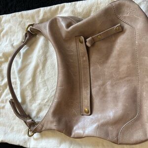 Frye Elegant Taupe Leather Shoulder Bag